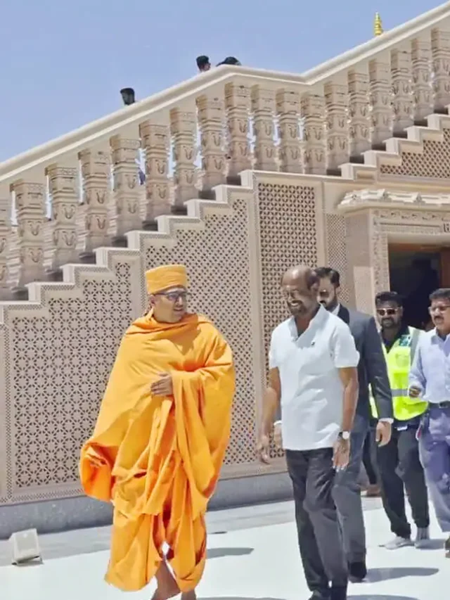 Rajinikanth visits BAPS Hindu Mandir in Abu Dhabi