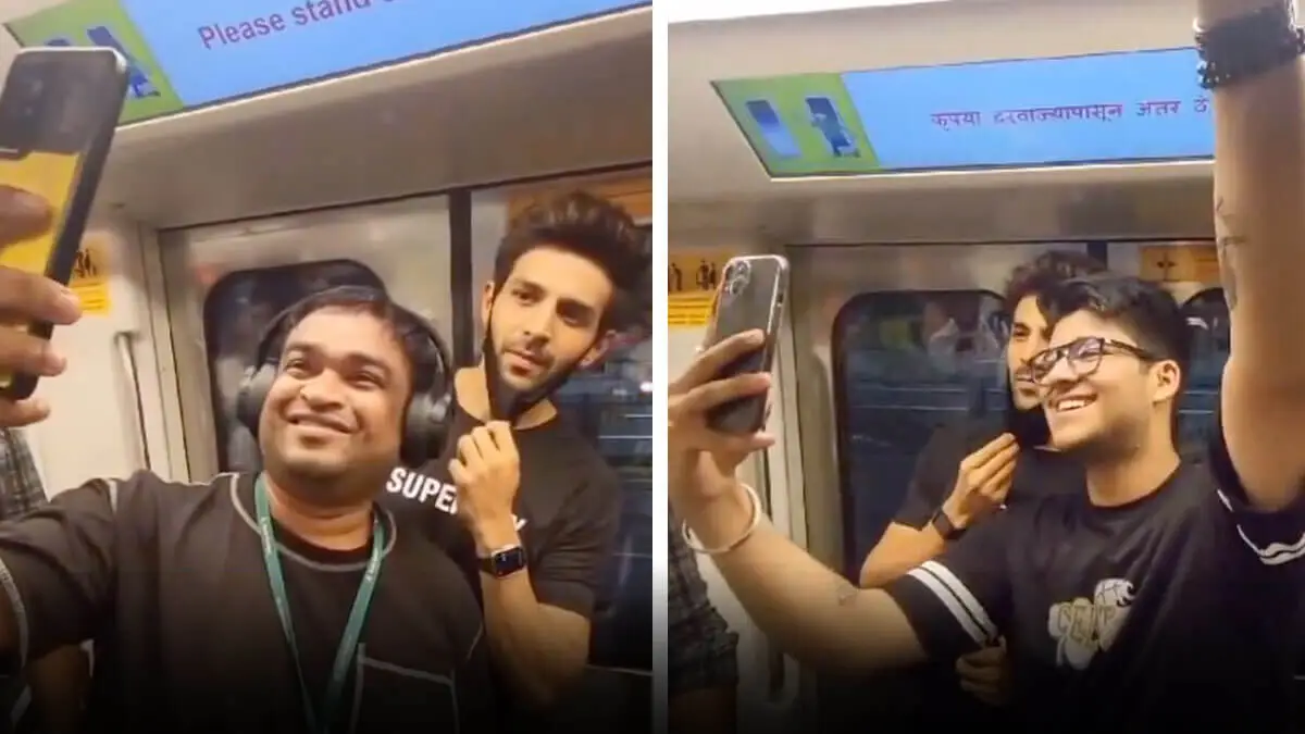 Kartik Aaryan was seen in metro